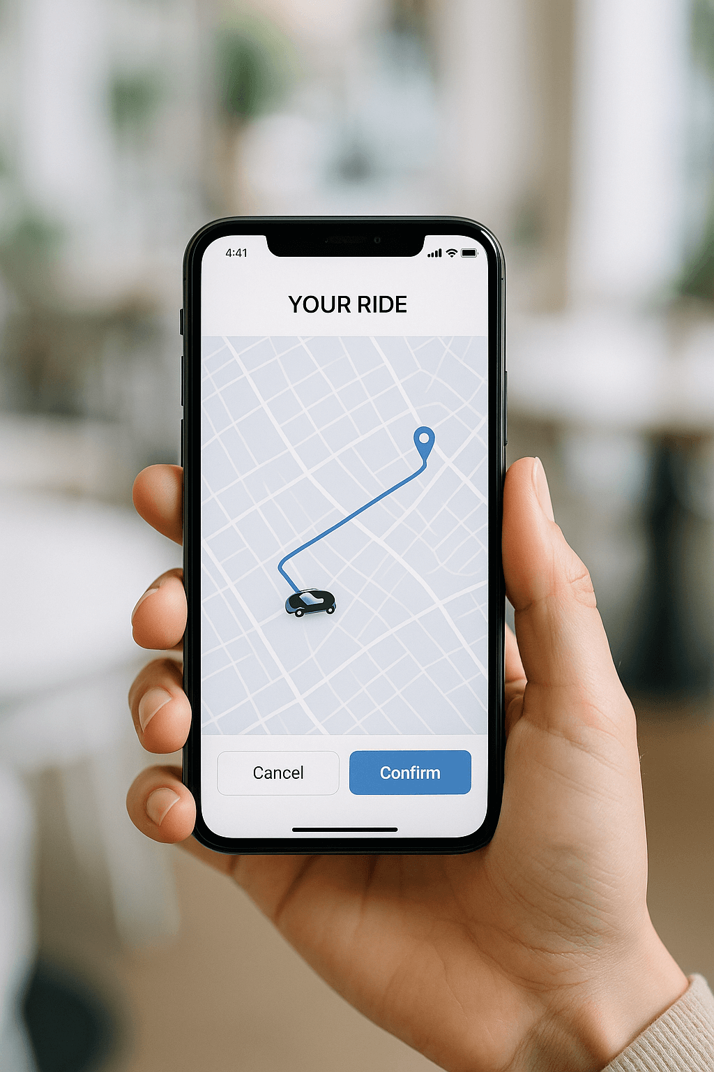 Smartphone showing Cirvo trip route tracking